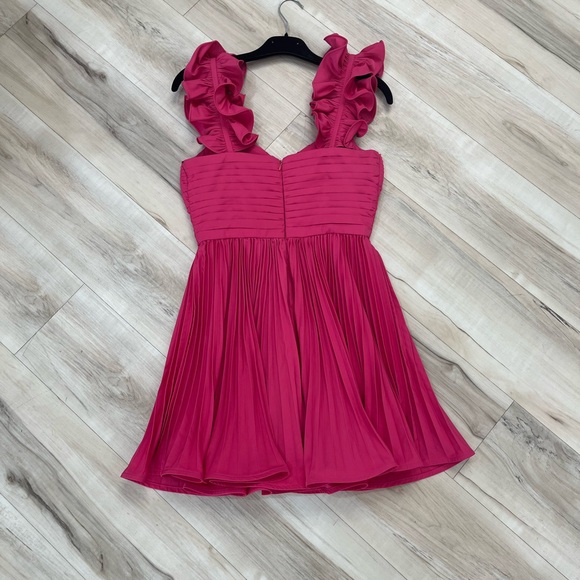 AMUR Fuchsia Ruffled Mini Dress - Picture 2 of 4